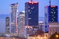 Warsaw city downtown night view during summer time. Royalty Free Stock Photo