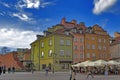 Warsaw city, Poland. Old historic house roofs, church spires