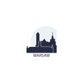 Warsaw city skyline silhouette vector logo illustration