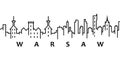 Warsaw cityscape illustration. Simple line, outline vector of city landscape icons for ui and ux, website or mobile application on