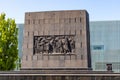 Warsaw Ghetto Heroes monument by Albert Speer in historic Jewish ghetto quarter of Warsaw, Poland Royalty Free Stock Photo