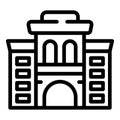 Warsaw historical temple icon outline vector. Poland sightseeing tour