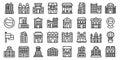 Warsaw icons set outline vector. Europe city