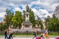 WARSAW - July 20: Parks, fountains filled with tourists in the Old Town of Warsaw, Poland, July 20, 2017 Royalty Free Stock Photo