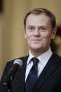 Warsaw, Masovia / Poland - 2007/11/27: Donald Tusk, Prime Minister of Poland and leader of Civic Platform party PO during a Royalty Free Stock Photo