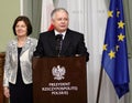 Warsaw, Masovia / Poland - 2006/12/18: President couple - Lech Kaczynski - president of Poland and one of leaders of the Law and