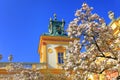 Wilanow Palace in Warsaw, Poland - historic summer royal residence and museum of King Jan III Sobieski in spring season