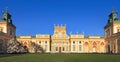 Wilanow Palace in Warsaw, Poland - historic summer royal residence and museum of King Jan III Sobieski in spring season