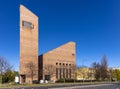 Facade of Holiest Mary Mother of the Church sanctuary at Aleja Niepodleglosci Avenue in Mokotow district of Warsaw, Poland