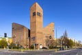 Facade of Holiest Mary Mother of the Church sanctuary at Aleja Niepodleglosci Avenue in Mokotow district of Warsaw, Poland