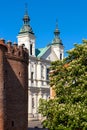 Facade of Pauline Order Church of Holy Spirit - kosciol sw. ducha - at Freta street in historic New Town quarter of Warsaw, Poland