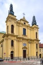 Warsaw, Poland - The Franciscans Friars catholic church of St. Francis Seraphic Stigmata at Zakroczynska street in the historic Royalty Free Stock Photo