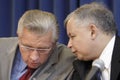 Warsaw, Poland - Jaroslaw Kaczynski - Poland Prime Minister and Andrzej Lepper - deputy Prime Minister and Minister of Agriculture