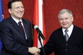 Warsaw, Mazovia / Poland - 2007/02/10: Jose Manuel Barroso, European Commission Governor, during an official meeting with Polish