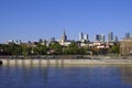 Warsaw, Poland - Panoramic view of Warsaw central district with downtown skyscrapers and Solec district at the Vistula river bank Royalty Free Stock Photo