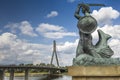 The Warsaw Mermaid called Syrenka on the Vistula River bank in W