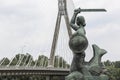 The Warsaw Mermaid called Syrenka on the Vistula River bank in W