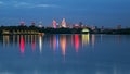 Warsaw night view of the city Royalty Free Stock Photo