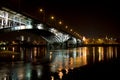 Warsaw Nights Bridge Royalty Free Stock Photo