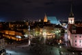 Warsaw old town Castle square at night Royalty Free Stock Photo