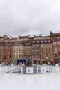 Warsaw Old Town Market square on a cloudy day Royalty Free Stock Photo