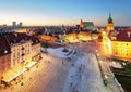 Warsaw Old Town square, Royal castle at sunset, Poland Royalty Free Stock Photo