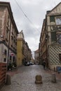 Warsaw Old Town street on a cloudy day Royalty Free Stock Photo