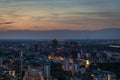 Warsaw panorama at night time. Royalty Free Stock Photo