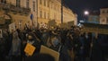 Warsaw, Poland 30.10.2020 - Anti abortion and human rights protest, Womens strike, Crowd of people demonstrating against Royalty Free Stock Photo