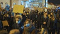 Warsaw, Poland 30.10.2020 - Anti abortion and human rights protest, Womens strike, Crowd of people demonstrating against Royalty Free Stock Photo