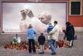 Mourning in Warsaw during of funeral of John Paul II