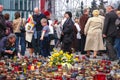 Mourning in Warsaw during of funeral of John Paul II