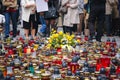 Mourning in Warsaw during of funeral of John Paul II