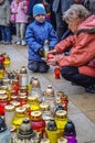 National mourning in Warsaw, Poland after Smolensk air disaster Royalty Free Stock Photo