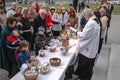 Blessing Easter baskets in Warsaw