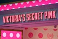 Sign Victoria`s Secret Pink. Company signboard Victoria`s Secret Pink.