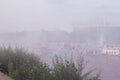 Boats on the river Vistula in Warsaw during the celebration of 75th anniversary of Warsaw Uprising Royalty Free Stock Photo