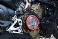 Detail view of the ducati streetfighter v4 motorcycle Royalty Free Stock Photo