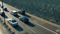 WARSAW, POLAND - AUGUST 22, 2018. Violator of traffic rules overtakes on dedicated bus lane Royalty Free Stock Photo