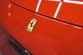 05.17.2023. Warsaw, Poland. Black horse with yellow background logo emblem, Ferrari