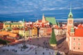 Warsaw, Poland - Castle Square and Christmas Tree Royalty Free Stock Photo