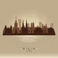 Warsaw Poland city skyline vector silhouette