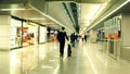 WARSAW, POLAND - DECEMBER, 24 Male passenger at international airport terminal near dutyfree store Royalty Free Stock Photo