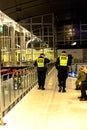 The police are watching the order at the railway station in Warsaw Royalty Free Stock Photo