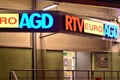 Sign RTV Euro AGD. Company signboard RTV Euro AGD.