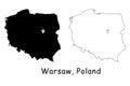 Warsaw, Poland. Detailed Country Map with Location Pin on Capital City.