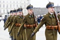 Warsaw, Poland, 17 february 2019: Polish soldiers during the changing of the guard at the grave of an unknown soldier