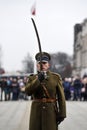 Warsaw, Poland, 17 february 2019: Polish soldiers during the changing of the guard at the grave of an unknown soldier