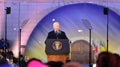 Warsaw, Poland. 21February 2023. USA President Joe Biden at the Warsaw Royal Castle Gardens.