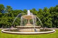 Warsaw, Poland - Historic fountain in the Saxon Garden - Ogrod or Park Saski - oldest public park in Warsaw, next to the Pilsudski